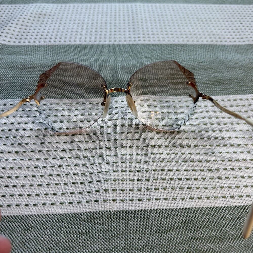 Vintage Eye Glasses Multi-Facets Cosmos 70s GEP 22 Kts Gold Women’s France - Picture 7 of 13